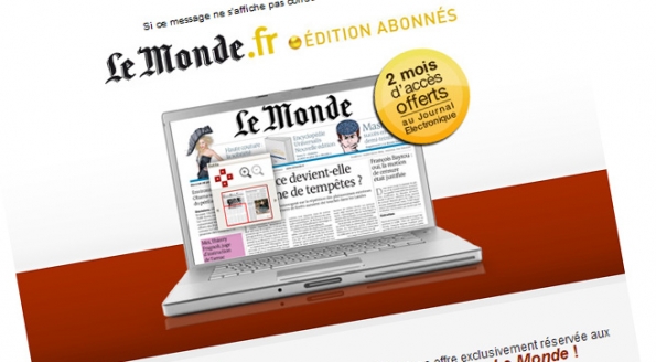 Lemonde.fr : emailing abonnés 2 mois offerts