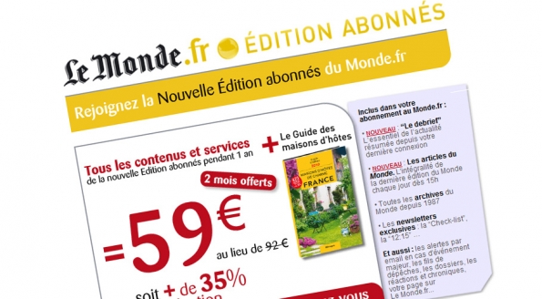 Le Monde.fr : emailing recrutement abonnés