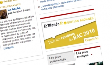 Le Monde.fr : bannières pour résultats du BAC 2010