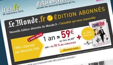 Le Monde.fr : bannière pour emailing INA.fr